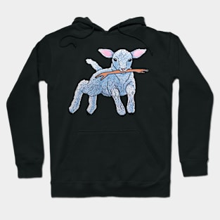 For Awhile My Hands Were Gone, Lamb linocut Hoodie